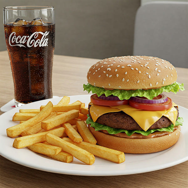 Veg Cheese Burger + Finger Chis + 1 Spicy Lemonade