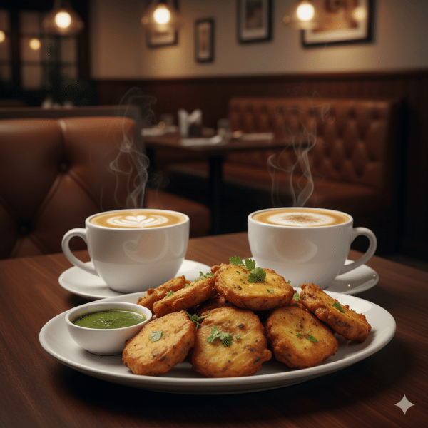 Panner Pakoda With 2 Hot Coffee